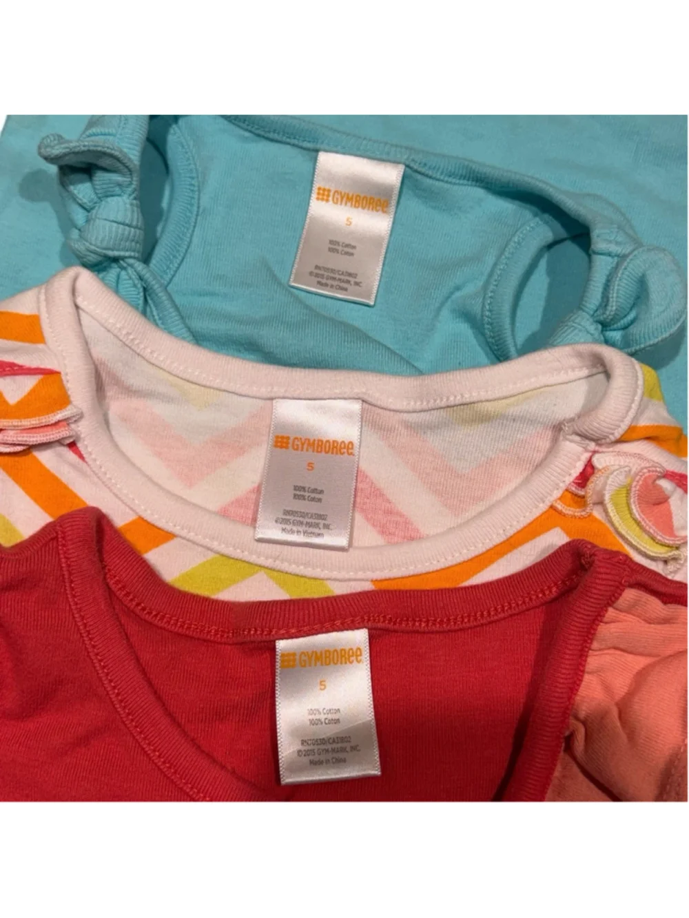 Gymboree Girls Lot Of 3 Tank Tops Size 5 - 100% Cotton Summer Camp Vacation Tops
